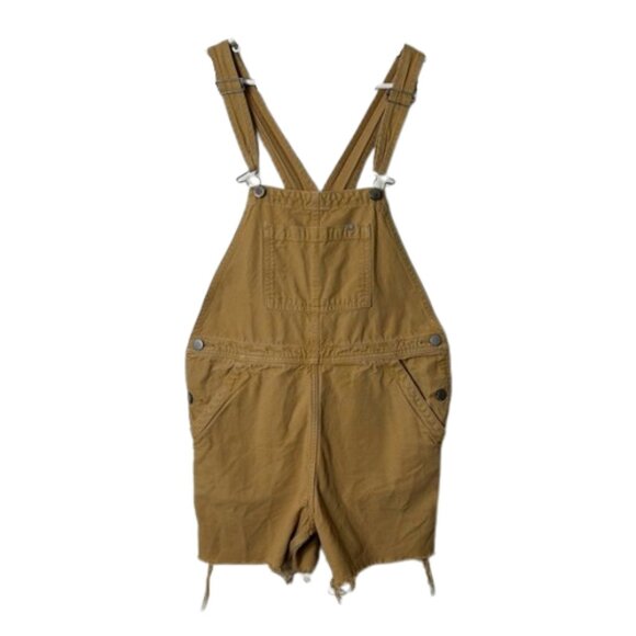 Everlane yellow canvas shortall overall womens 4 cut off cotton - Picture 1 of 10